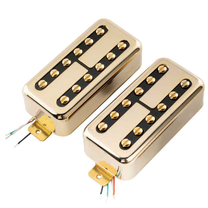 artec tvft a filtertron style alnico 5 humbucker electric guitar neck bridge pickups set mx2985crmx2986cr, gold