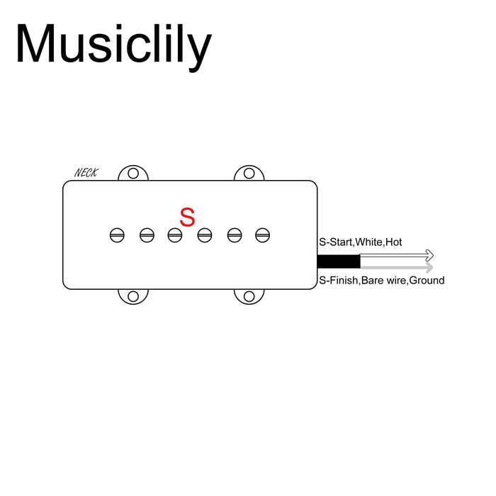 Size of artec alnico 5 single coil neck pickup 8k for jazzmaster style electric guitar white mx2987whp