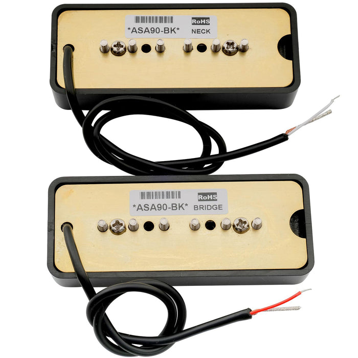 Part of artec asa90 alnico 5 soapbar type p90 single coil pickup electric guitar neck bridge pickups set 7 5k mx2989bkmx2990bk