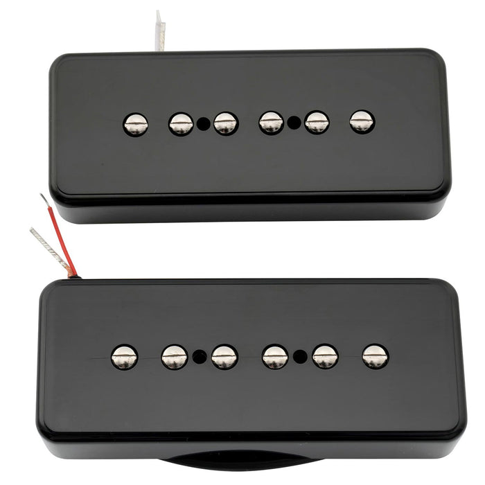 detail of artec asa90 alnico 5 soapbar type p90 single coil pickup electric guitar neck bridge pickups set 7 5k mx2989bkmx2990bk