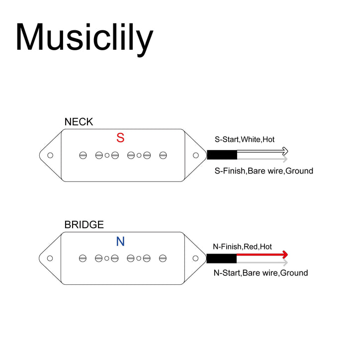 Size of artec asa91 alnico 5 dog ear p90 single coil pickup electric guitar neck bridge pickups set 7 5k mx2991bkmx2992bk