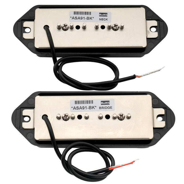 Part of artec asa91 alnico 5 dog ear p90 single coil pickup electric guitar neck bridge pickups set 7 5k mx2991bkmx2992bk