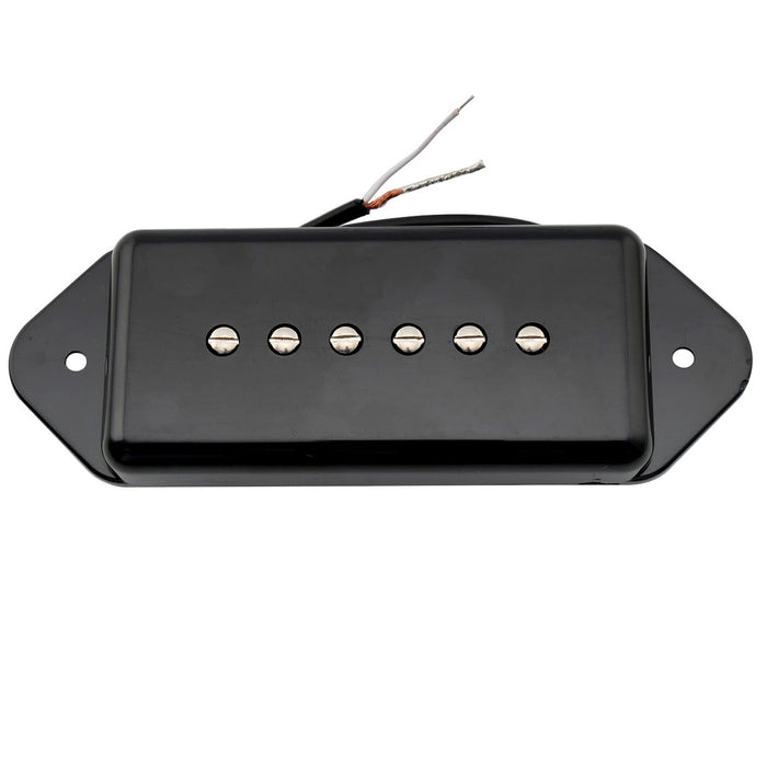 detail of artec asa91 alnico 5 dog ear p90 single coil pickup electric guitar neck pickup 7 5k mx2991bkp