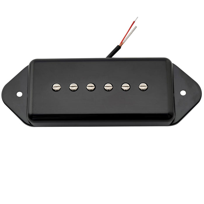 detail of artec asa91 alnico 5 dog ear p90 single coil pickup electric guitar bridge pickup 7 5k mx2991bkp