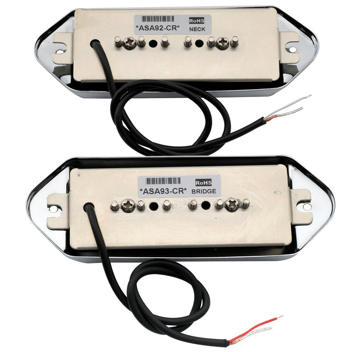 Part of artec asa92 asa93 alnico 5 dog ear p90 single coil pickup front rear pickups set 7 5k for es330 casino style electric guitar mx2993crmx2994cr