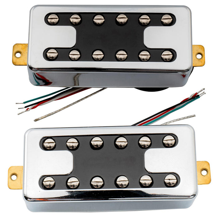 detail of artec mvh6a alnico 5 neo traditional h filtertron style humbucker electric guitar neck bridge pickups set mx2997crmx2998cr