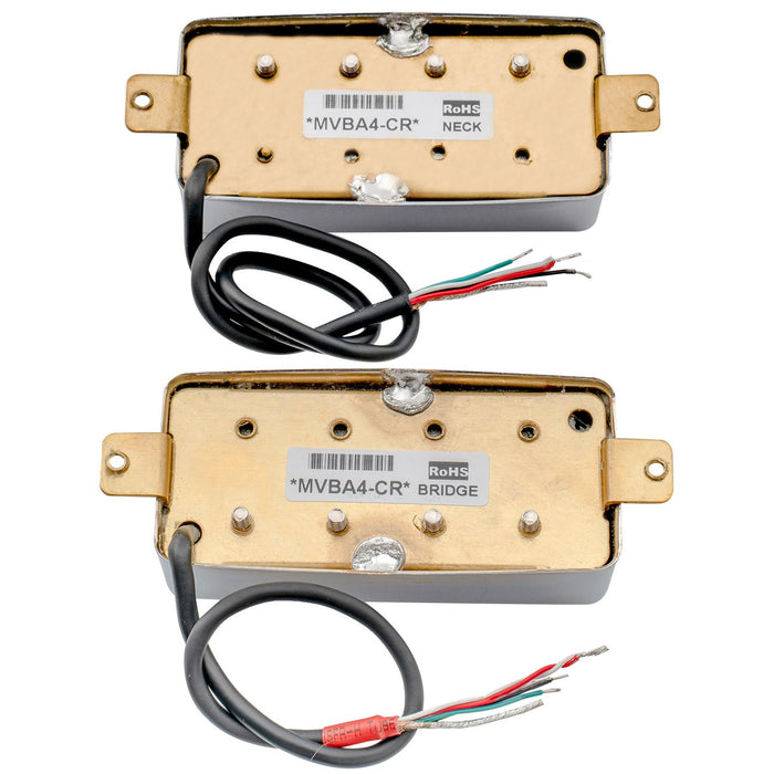 Part of artec mvba4 alnico 5 covered humbucker neck bridge pickups set for lp or epi style 4 string electric bass mx3002crmx3003cr