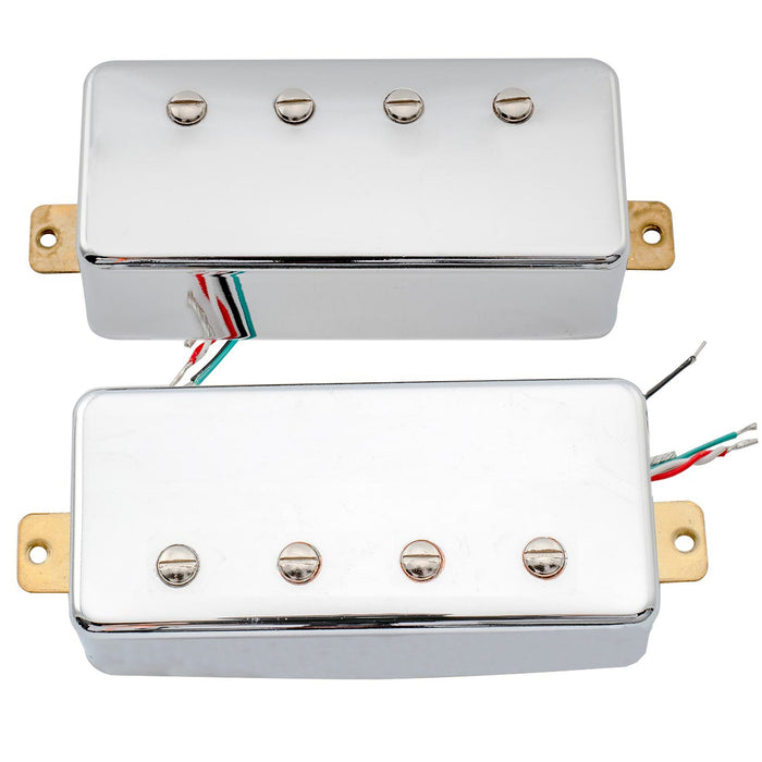 detail of artec mvba4 alnico 5 covered humbucker neck bridge pickups set for lp or epi style 4 string electric bass mx3002crmx3003cr