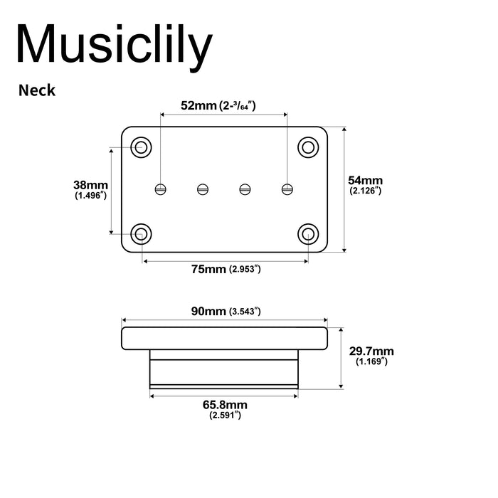 Dimensions of artec ebc4 sidewinder mudbucker bass neck epi usa sg style pickup 30k mx3004cr