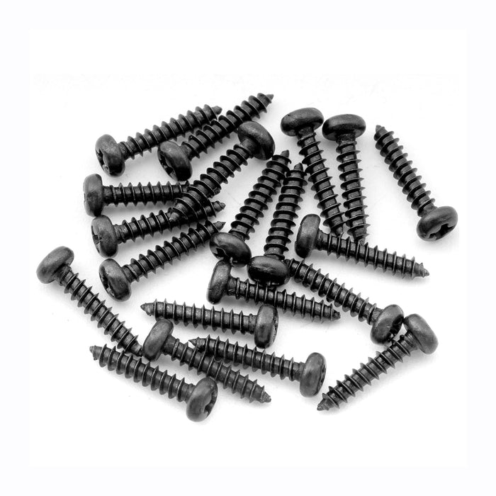 musiclily ultra 2 1x10mm stainless steel pan head mounting screws for acoustic electric guitar bass tuners machine heads 2 pcs0 mx3030 20p, black