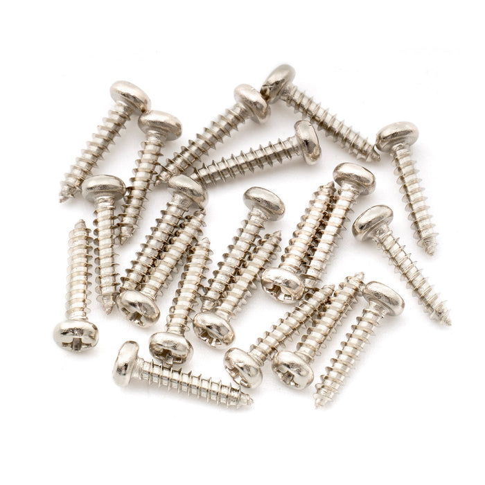 musiclily ultra 2 1x10mm stainless steel pan head mounting screws for acoustic electric guitar bass tuners machine heads 2 pcs0 mx3030 20p, nickel