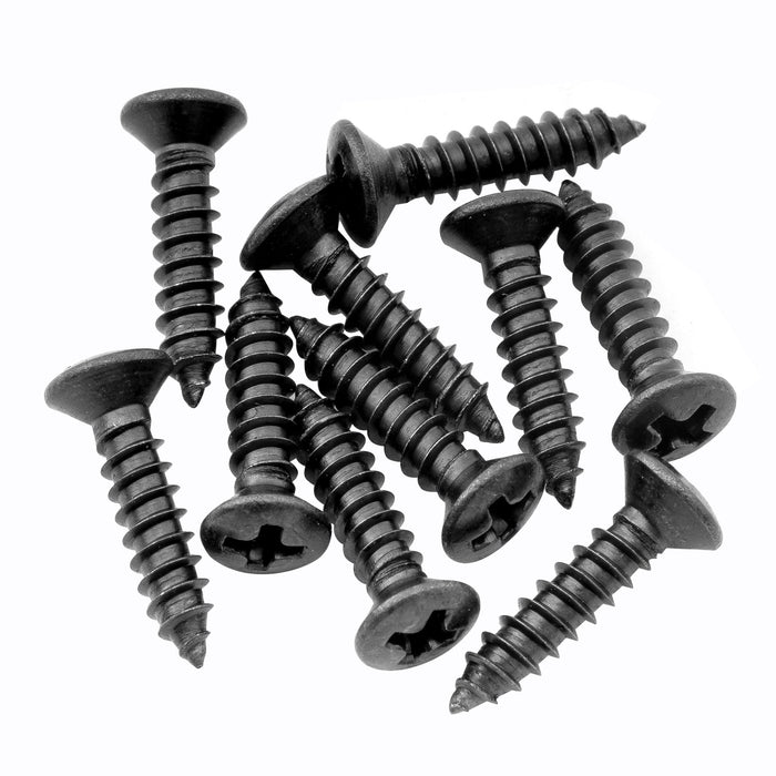 musiclily ultra 2 5x12mm stainless steel countersunk screws for guitar parts wood mounting mx3033 10p, black