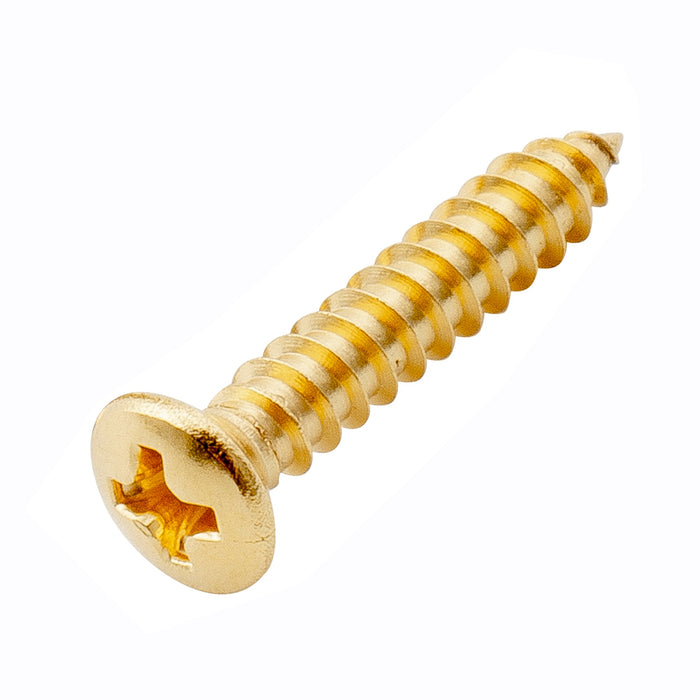 musiclily ultra 2 5x15mm stainless steel countersunk mounting screws for electric guitar bass string guide or pickup ring mx3034p, gold