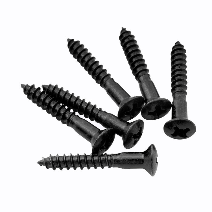 musiclily ultra 3 5 25mm stainless steel countersunk mounting screws for electric guitar bass bridge or strap button mx3036 6p, black