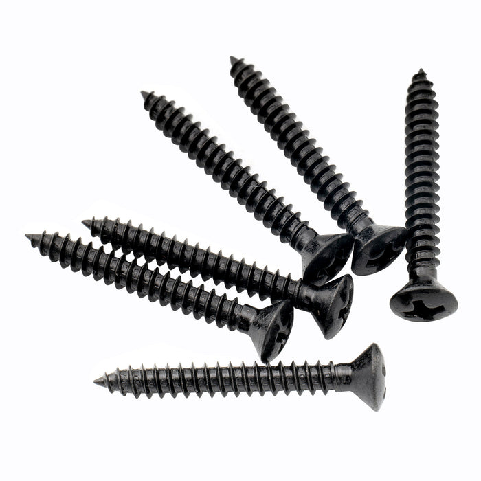 musiclily ultra 3 25mm stainless steel countersunk mounting screws for guitar or ukelele strap button mx3038 6p, black