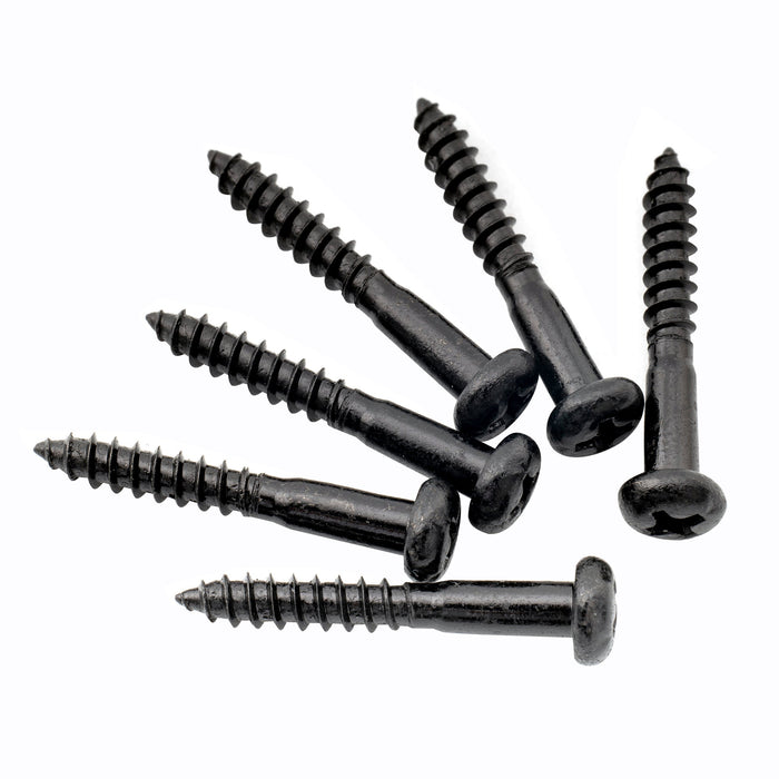 musiclily ultra 3 5 25mm stainless steel pan head mounting screws for strat style electric guitar tremolo bridge mx3039 6p, black
