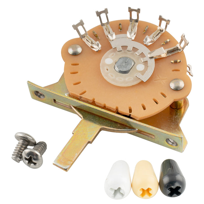 detail of oak grigsby 6 way pickup selector blade switch lever switch for strat tele style electric guitar mx3070