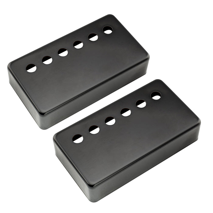 detail of musiclily pro 49 2mm nickel silver alloy humbucker pickup covers set for american made electric guitar mx3076 2p