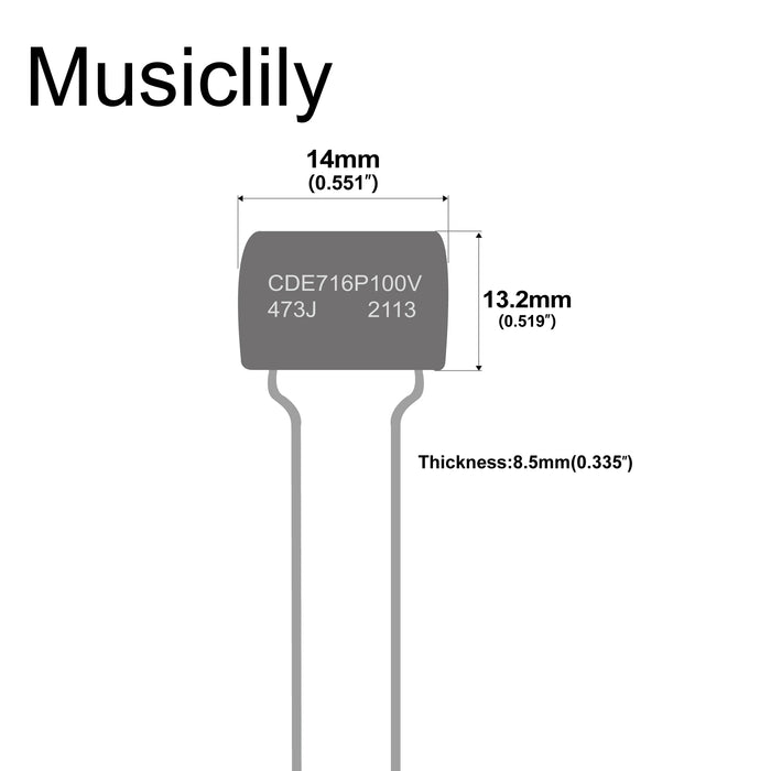 Dimensions of cde sprague orange drop capacitors tone caps polypropylene for electric guitar bass 716p 100v 0 022uf 0 047uf mx3080p