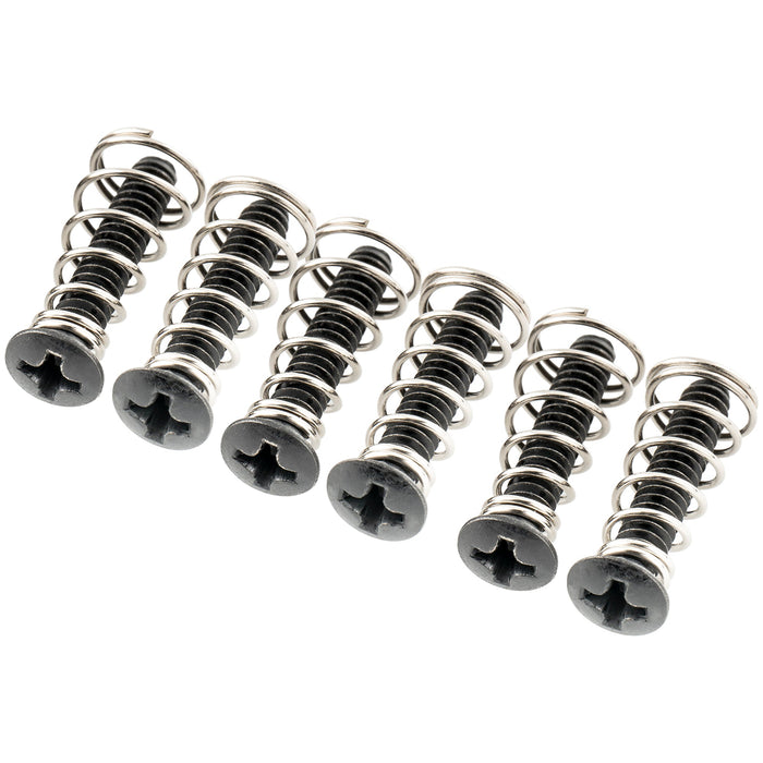 musiclily ultra unc 6 32 3 4 inch stainless steel single coil pickup mounting screws and springs set for usa mexico fender strat style electric guitar mx3087 6m563 6p, black