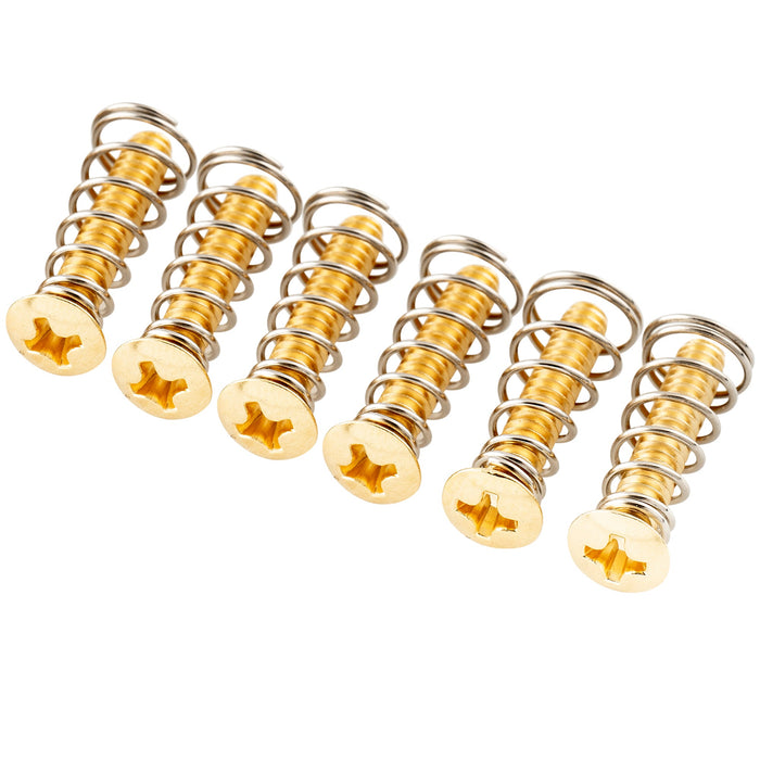 musiclily ultra unc 6 32 3 4 inch stainless steel single coil pickup mounting screws and springs set for usa mexico fender strat style electric guitar mx3087 6m563 6p, gold