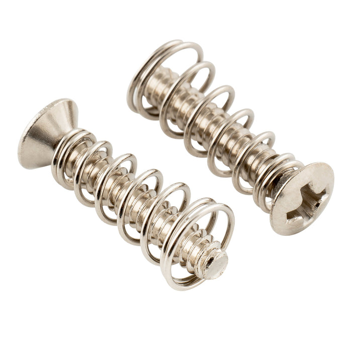 Musiclily Ultra UNC#6-32X3/4 Zoll Edelstahl-Single-Coil-Tonabnehmer-Befestigungsschrauben und Federn-Set für USA/Mexiko Fender Strat Style E-Gitarre, 2er-Set