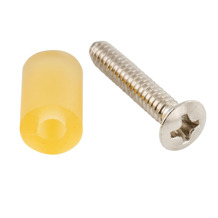 Musiclily Ultra UNC#6-32X3/4 pouces Kit de vis de montage et tubes en caoutchouc pour micro simple bobinage en acier inoxydable pour guitare électrique Fender Strat USA/Mexique, lot de 2