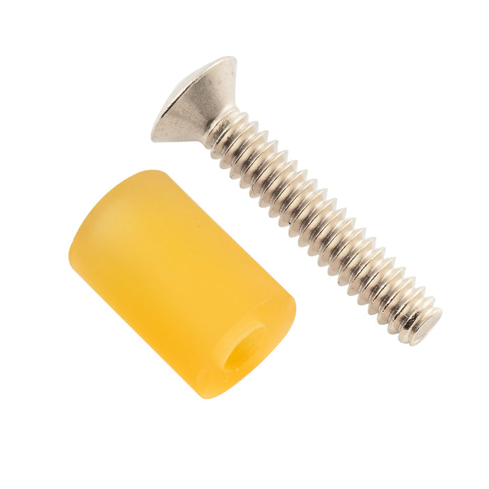 Musiclily Ultra UNC#6-32X3/4 Zoll Edelstahl-Single-Coil-Tonabnehmer-Befestigungsschrauben und Gummischlauch-Set für USA/Mexiko Fender Strat Style E-Gitarre, 6er-Set