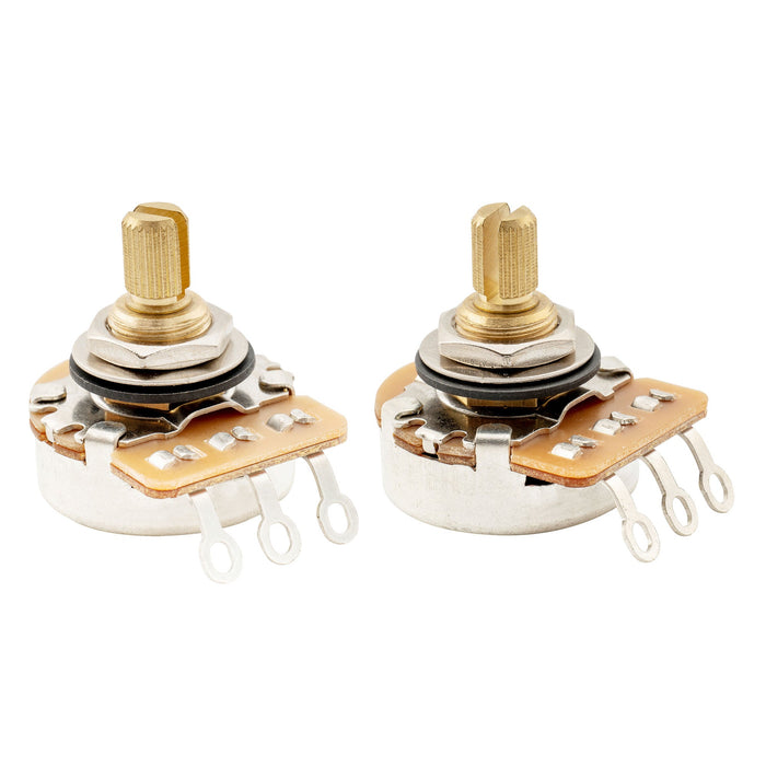 Musiclily Pro HD A250K+B250K Pots Brass Short Split Shaft 1/4 Inch Audio Linear Taper Potentiometers for ST Tele PB JB Style Electric Guitar Bass (Set of 1A1B)