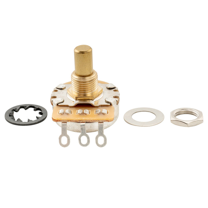 detail of musiclily pro hd a250k full brass 1 4 inch solid short shaft pot audio taper potentiometers for electric guitar bass mx3092