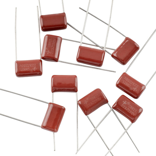 musiclily pro small sized metallized polypropylene mpp cbb21 film capacitor for electric guitar bass 022uf 22nf 047uf 47nf set of 10 mx3107 10p