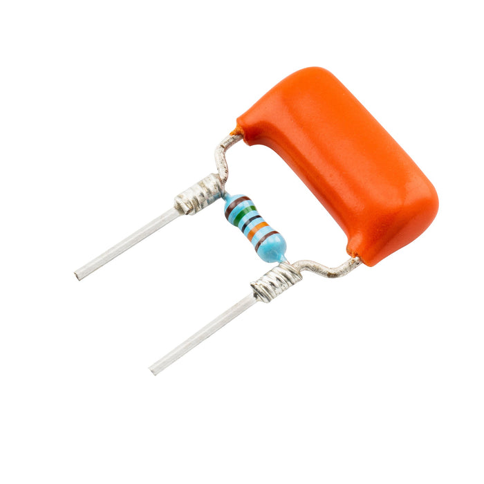 Part of musiclily pro treble bleed mod with orange drop 225p polyester capacitor and precision resistor for electric guitar bass mx3125