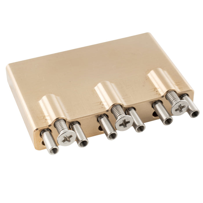 detail of musiclily ultra 54mm2 1 8 inch full solid brass tremolo block for wilkinson by gotoh vg300 vs100n tremolo bridge 41mm tall mx3132