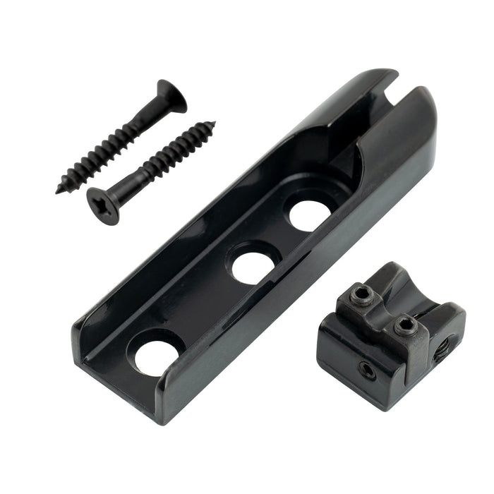 detail of musiclily pro individual bass bridge single string lock down bass bridge for 3rd 4th string mx3136p