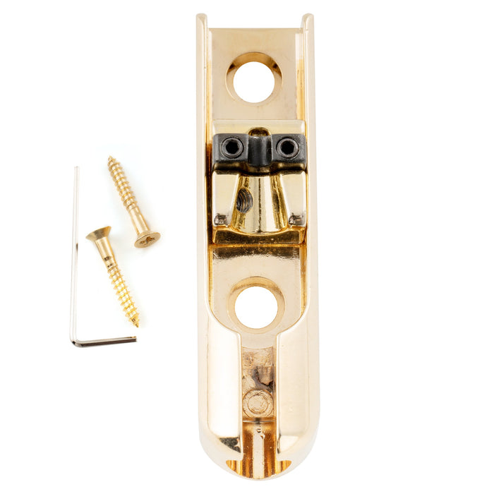 musiclily pro individual bass bridge single string lock down bass bridge for 3rd 4th string mx3136p, gold