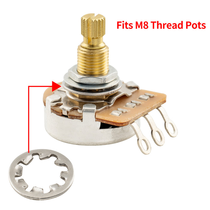 Application of musiclily pro stainless steel m8 pots mounting star lock washers for metric guitar bass potentiometers mx3138 10