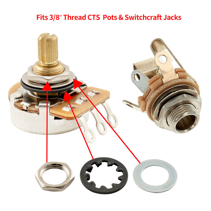 Application of musiclily pro 3 8 inch and m9 mounting star lock washers for usa thread cts pots and switchcraft jack sockets mx1937 10p