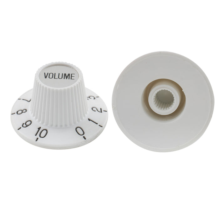 Musiclily Pro Fine 24 Splines Chapéu de Bruxa Botões, Botões de Cartola, Botões de Controle de Tom e Volume para Guitarra Elétrica, Baixo, Amplificador, Pedal de Efeito, Conjunto de 2T2V