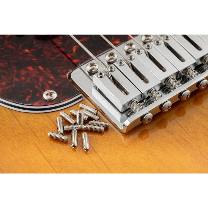 Musiclily Ultra UNF#4-48x5/16 Zoll Edelstahl Sattelhöhenverstellschrauben für USA-Elektrogitarren-Brücke