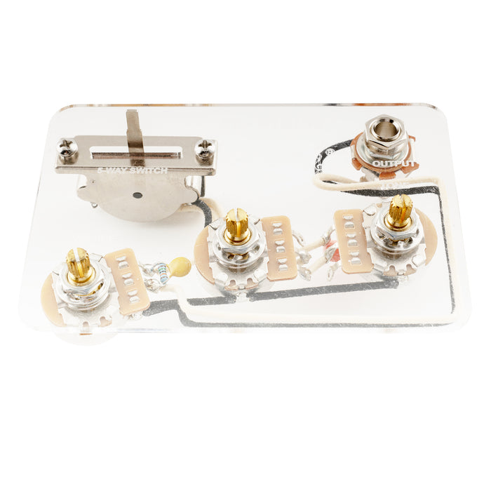 Musiclily Pro ギター配線済みキット ワイヤーハーネス アップグレード 5wayスイッチと2A1Bポット付き Import ST SSSエレキギター用 ニッケルメッキジャック