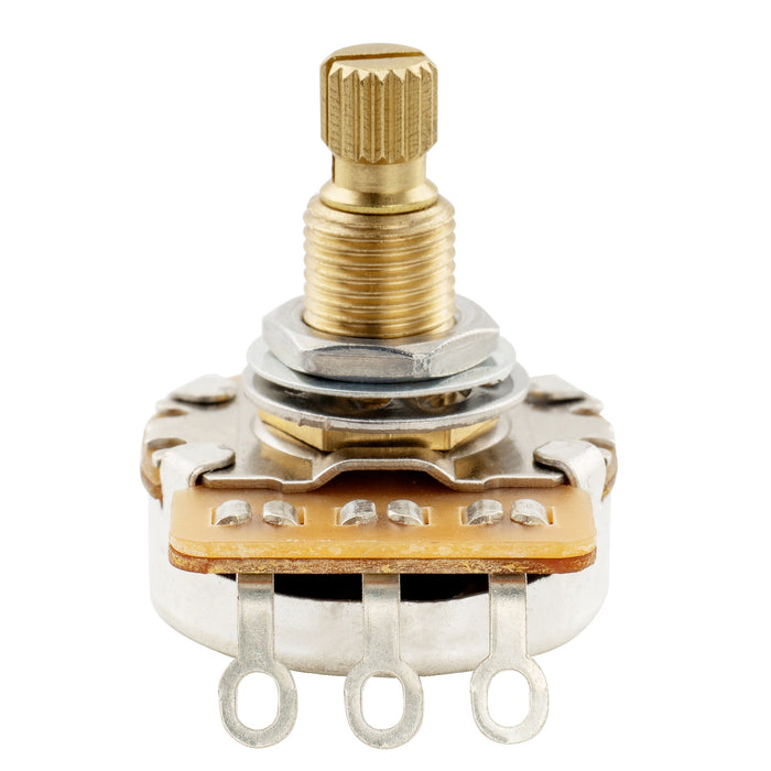 Musiclily Pro HD B250K Potenciómetros de eje estriado estándar de latón métrico de 9,5 mm, curva lineal, para guitarra eléctrica y bajo (juego de 10)