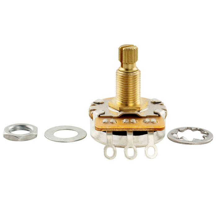 Musiclily Pro HD B250K Potenciómetros de eje estriado estándar de latón métrico de 9,5 mm, curva lineal, para guitarra eléctrica y bajo (juego de 10)