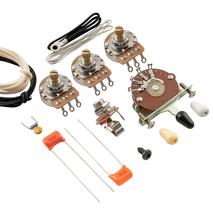 musiclily pro electric guitar auto split diy wiring kit upgrade for american style st hss with 5 way switch and 3a pots nickel jack mx3198nk