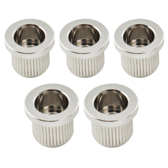 musiclily ultra 3 8 inch 9 6mm full solid brass g tlb 2 style ferrules string through body rear mount bushings for electric bass mx3207 5p, chrome