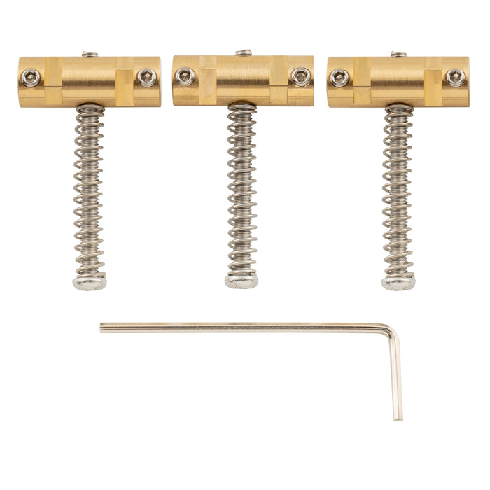 musiclily ultra 10 8mm full solid brass barrel compensated saddles for tele style electric guitar mx3212p, nickel