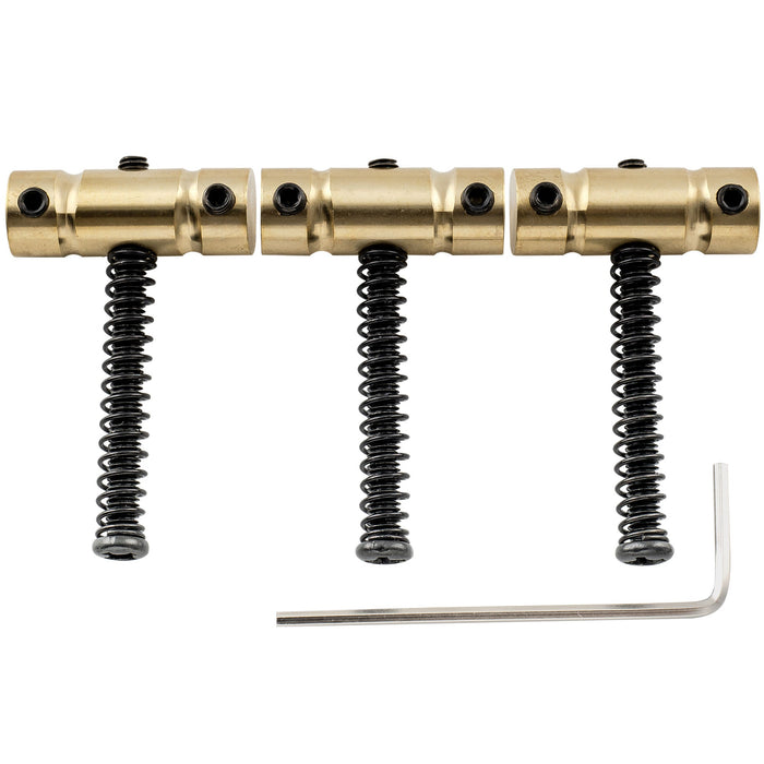 musiclily ultra 10 8mm wave style full solid brass barrel compensated saddles for tele style electric guitar mx3213p