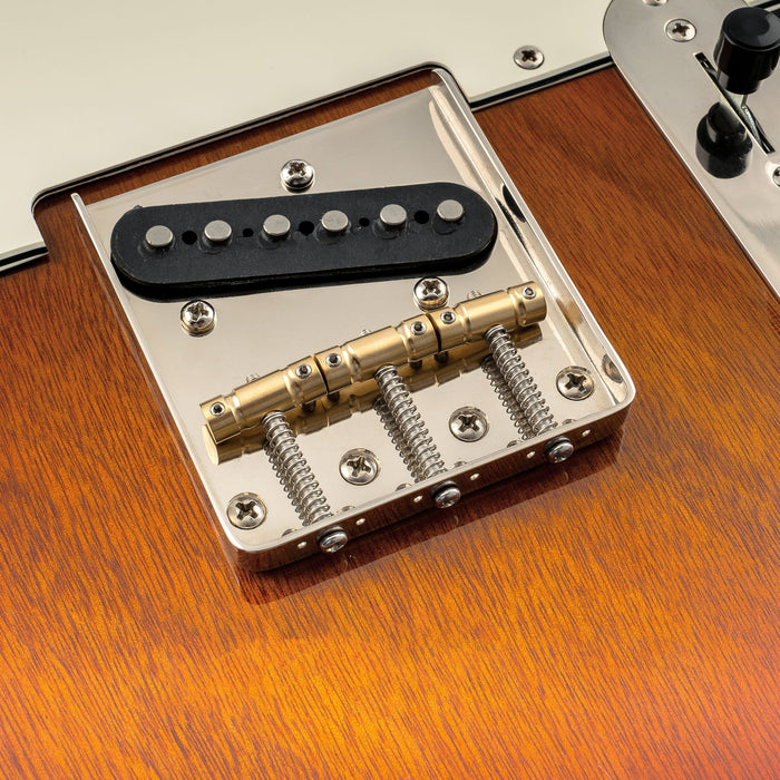 musiclily ultra 10 8mm wave style full solid brass barrel compensated saddles for tele style electric guitar mx3213p, nickel