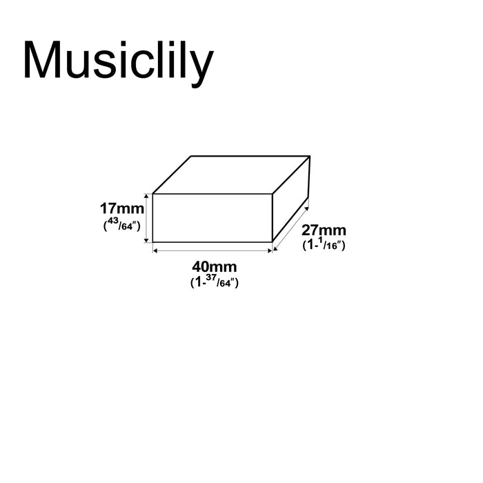 Dimensions of musiclily pro 40 27 17mm self adhesive eva foam pickup height adjustment anti vibration foam for p bass pickup mx3230bk 10