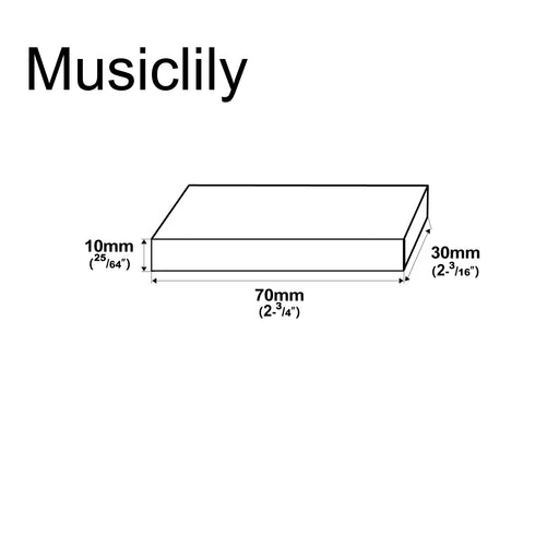 Dimensions of musiclily pro 70 30 10mm self adhesive eva foam pickup height adjustment anti vibration foam for jazzmaster pickup mx3231bk 10