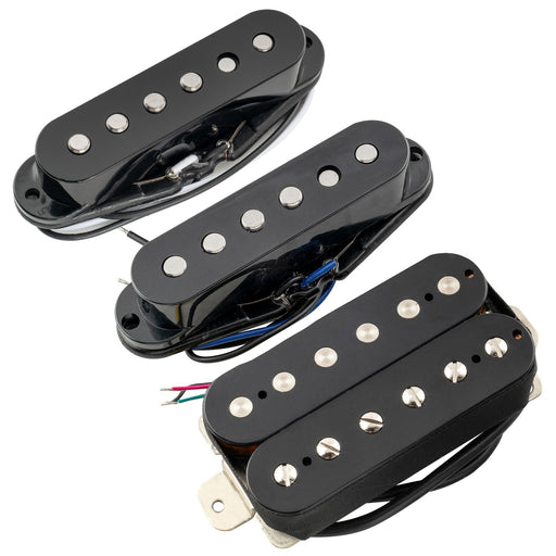 musiclily pro st 60se alnico 5 staggered single coil pickups and uncovered humbucker st hss neck middle bridge pickups set for strat style electric guitar mx3236mx3237mx3315p